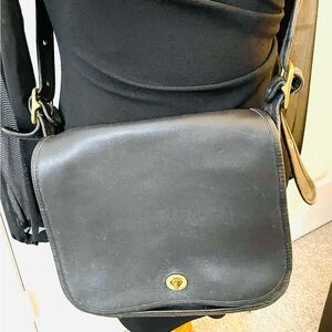 Vintage Coach NYC Stewardess Bag 9525 Black 1980's.